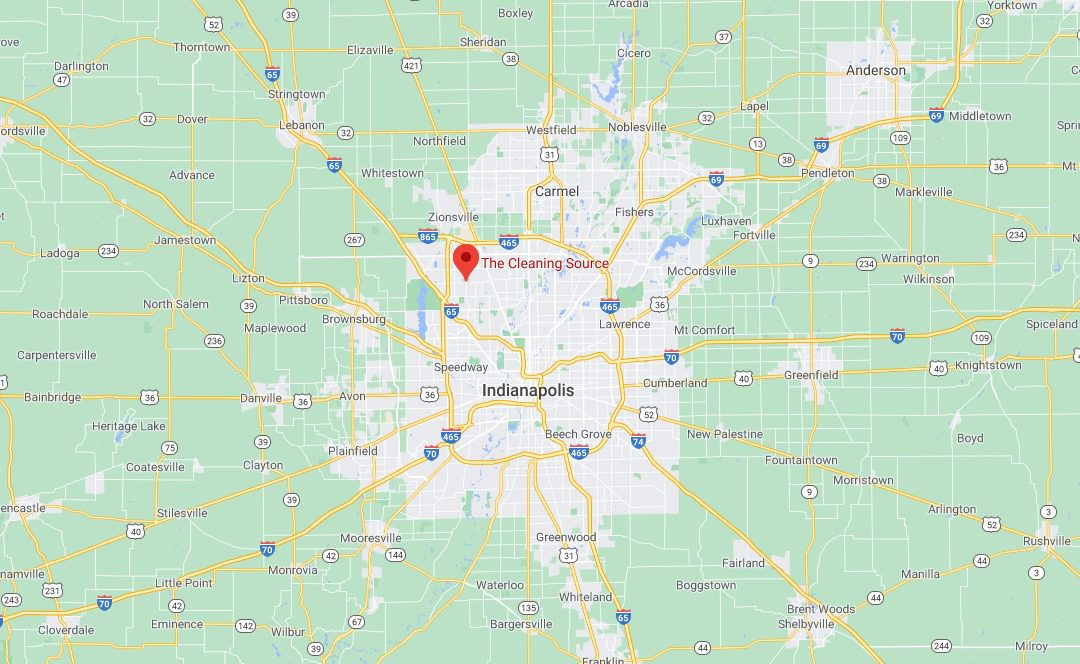 A map of our water damage restoration service area in Indianapolis